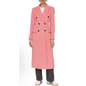 NWT Avec Les Filles - Pink Hourglass Double Breasted Coat Size L